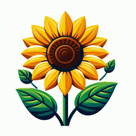 Sunflower vector icon isolated on white background. Sunflower symbol for your designのイラスト素材