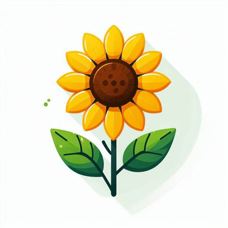 Sunflower icon on white background. Flat style. Vector illustration.のイラスト素材