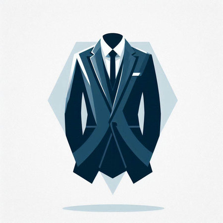 Business suit with a bow tie on a white background. Vector illustrationのイラスト素材