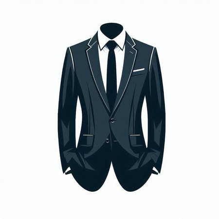 Black suit with tie isolated on white background. Vector illustration. Eps 10.のイラスト素材