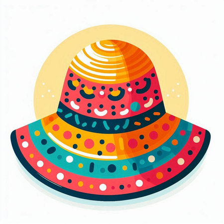 Colorful summer hat isolated on a white background. Vector illustration.のイラスト素材
