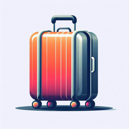 Suitcase in flat style. Vector illustration for your design.のイラスト素材