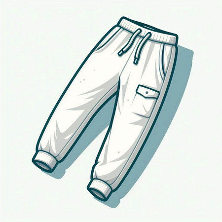 White pants isolated on white background. Vector illustration. Eps 10.のイラスト素材
