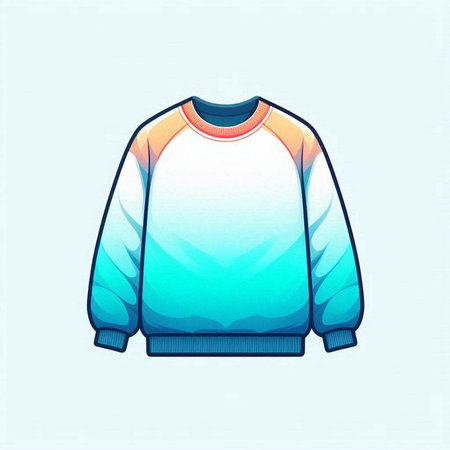 Illustration of a sweater on a blue background. Vector illustration.