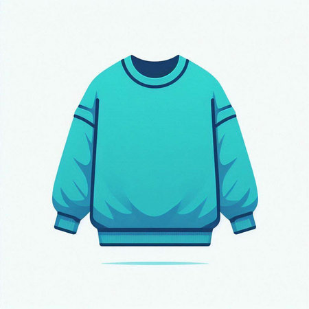 Blue sweater isolated on white background. Vector illustration. Eps 10.のイラスト素材