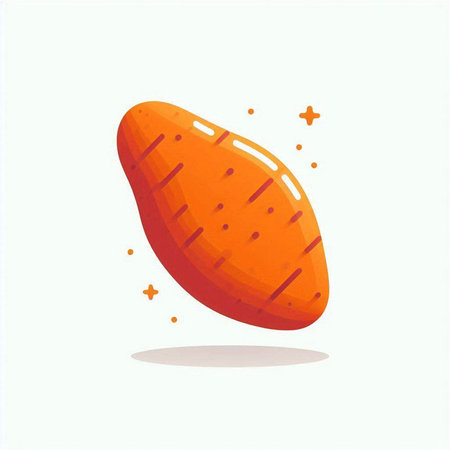 Illustration of a sweet potato on a white background, vector illustrationのイラスト素材