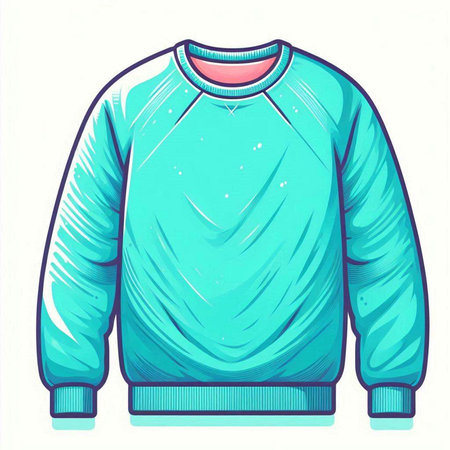 Blue sweater on a white background. Vector illustration of a sweater.のイラスト素材