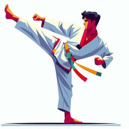 Taekwondo, karate, taekwondo vector illustrationのイラスト素材