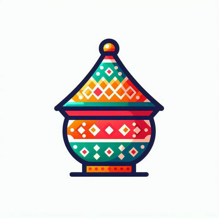 Colorful decorative lamp isolated on a white background. Vector illustration.のイラスト素材