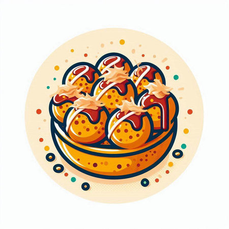 Illustration of traditional indian sweets. Hand drawn vector illustration.のイラスト素材