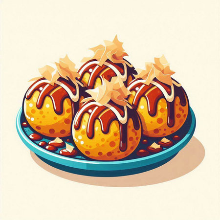 Illustration of a bowl of caramelized apples with chocolate glazeのイラスト素材