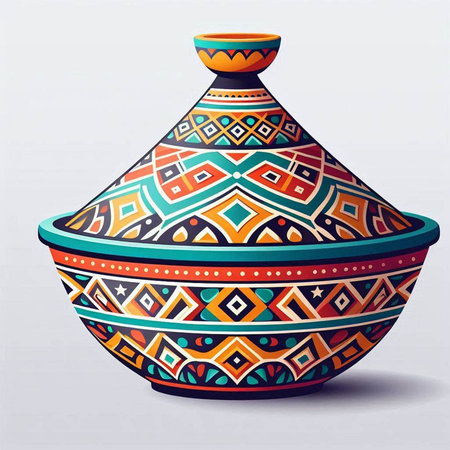 Vase with ethnic pattern. Vector illustration. Colorful illustration.のイラスト素材