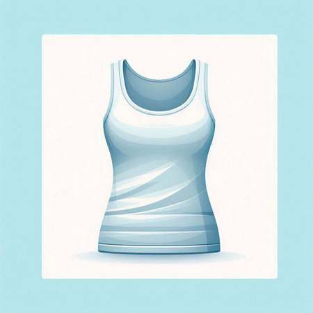 Illustration of a blue sleeveless top on a white background