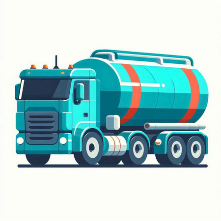 Cement truck isolated on white background. Vector illustration in flat style.のイラスト素材