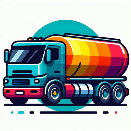 Truck. Colorful vector illustration on white background. Isolated.のイラスト素材