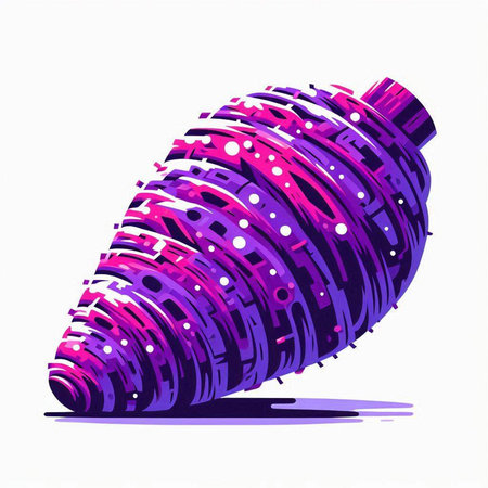 Illustration of a pink seashell isolated on a white background.のイラスト素材