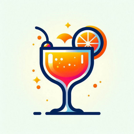 Cocktail icon in flat style. Alcoholic beverage symbol. Vector illustration.のイラスト素材