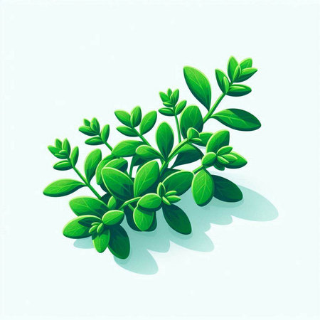Sprig of thyme on a white background. Vector illustration.のイラスト素材