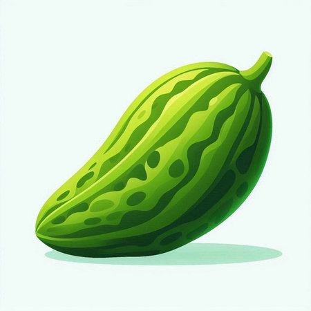 Illustration of a green watermelon on a white background - vectorのイラスト素材