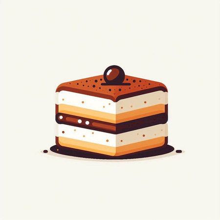 Vector illustration of a piece of cake on a white background. Vector illustration.のイラスト素材
