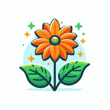 Orange flower isolated on white background. Vector illustration for your design.のイラスト素材