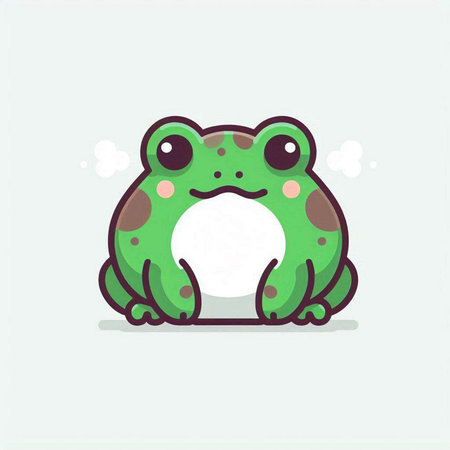 Frog cartoon icon. Cute animal character. Vector illustration.のイラスト素材