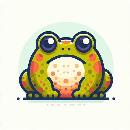Frog icon. Colorful flat vector illustration. Isolated on white background.のイラスト素材