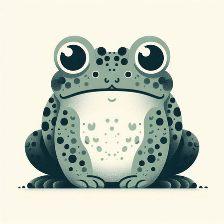 Cute frog on a white background. Vector illustration. Cartoon style.のイラスト素材