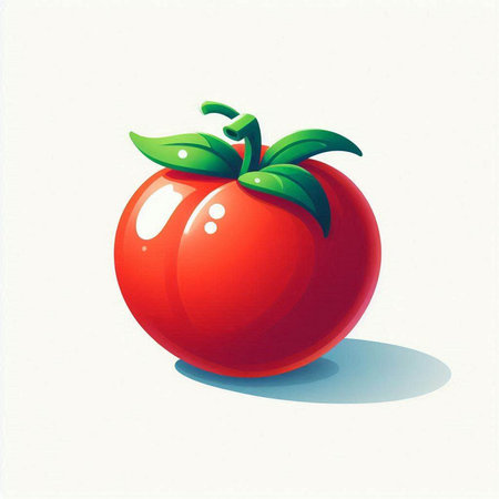 Tomato on a white background. Vector illustration. Eps 10.のイラスト素材