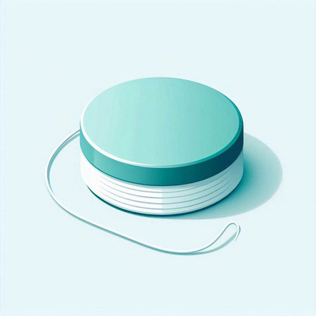 3d rendering of a blue cosmetic container on a light blue backgroundのイラスト素材