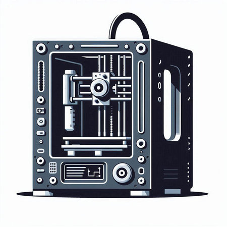 3d printer isolated on a white background. 3d printer.