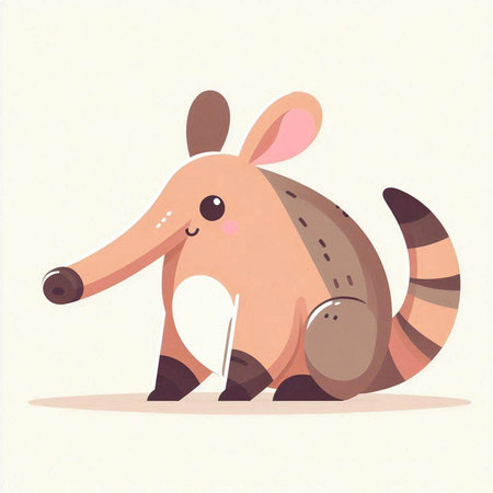 Cute cartoon kawaii little armadillo. Vector illustration.のイラスト素材