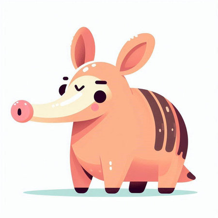 Cute cartoon animal isolated on a white background. Vector illustration.のイラスト素材