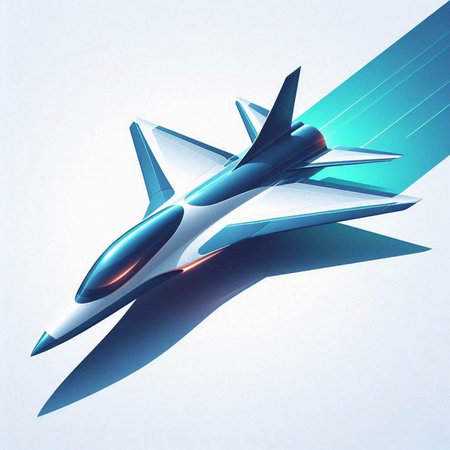 Fighter jet fighter on a white background. 3D rendering.のイラスト素材