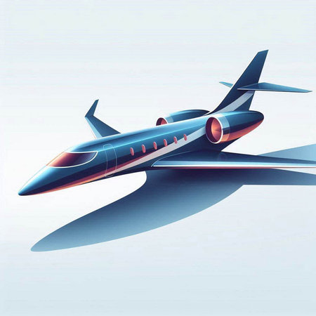 Airplane flying in the blue sky. Vector illustration. Eps 10のイラスト素材