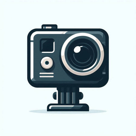 Retro camera. Vector illustration in cartoon style on white background.