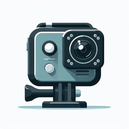Retro camera. Vector illustration in flat style. Isolated on white background.