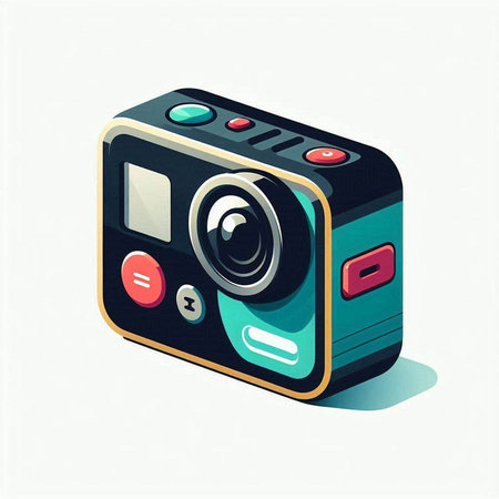 Retro camera isolated on white background. Vector illustration. Eps 10.