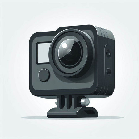 Realistic camera icon on white background. Vector illustration. Eps 10.