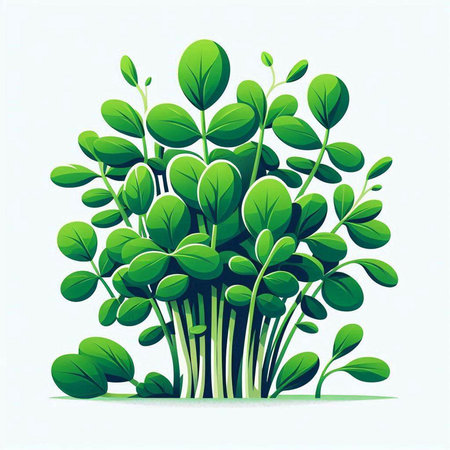 Vector illustration of microgreen sprouts on white background. Healthy food concept.のイラスト素材
