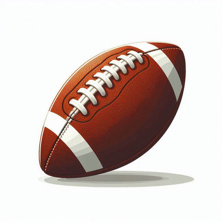 american football ball isolated on white background. 3d render illustrationのイラスト素材