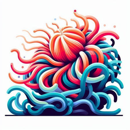 Colorful abstract background with waves. Vector illustration for your design.