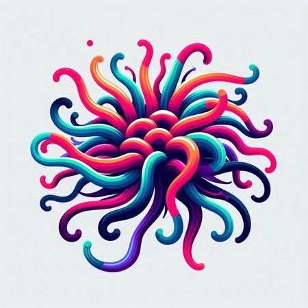 Colorful abstract background with a lot of waves. Vector illustration.のイラスト素材