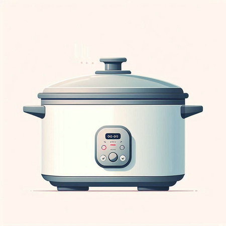 Vector illustration of a modern electric multi cooker on a white background.