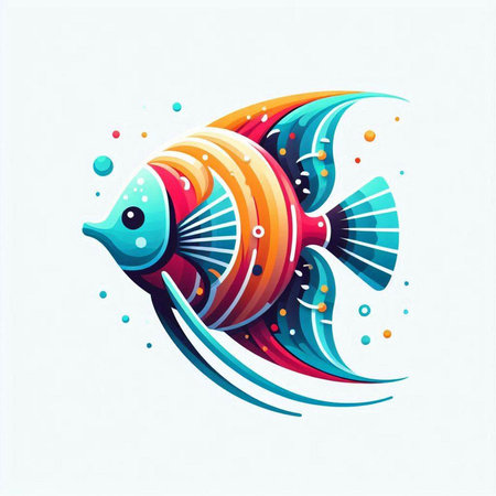 Colorful fish icon on white background. Vector illustration. Eps 10.のイラスト素材