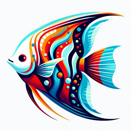 Colorful fish on a white background. Vector illustration for your designのイラスト素材