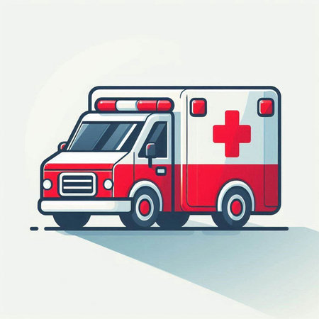 Ambulance car vector illustration. Ambulance car icon.のイラスト素材