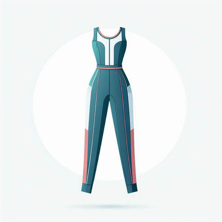 Sportswear. Women's jumpsuit. Sportswear. Vector illustration.のイラスト素材
