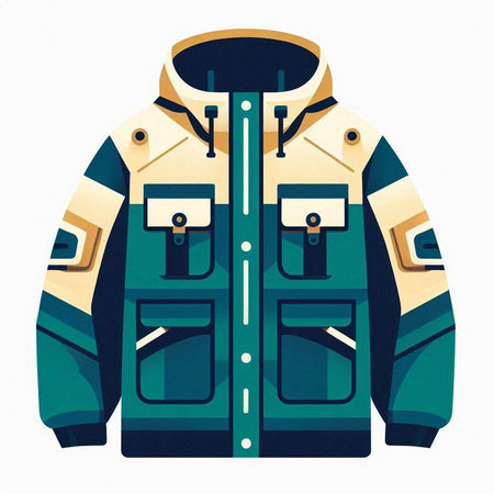 Winter jacket isolated on white background. Clipping path included in file.