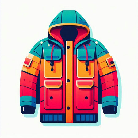 Winter jacket. Isolated on a white background. Vector illustration.